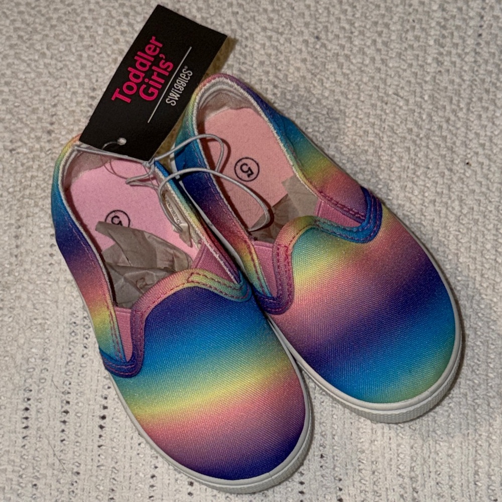 Swiggles Multicolor Slip-On Sneakers Shoes Size 5 NEW‎